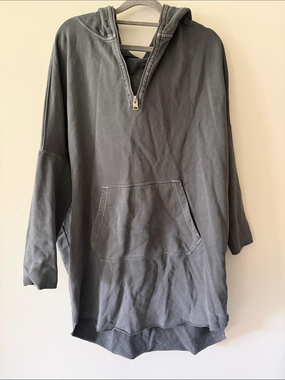 All Saints Xonda Charcoal Hoodie Dress